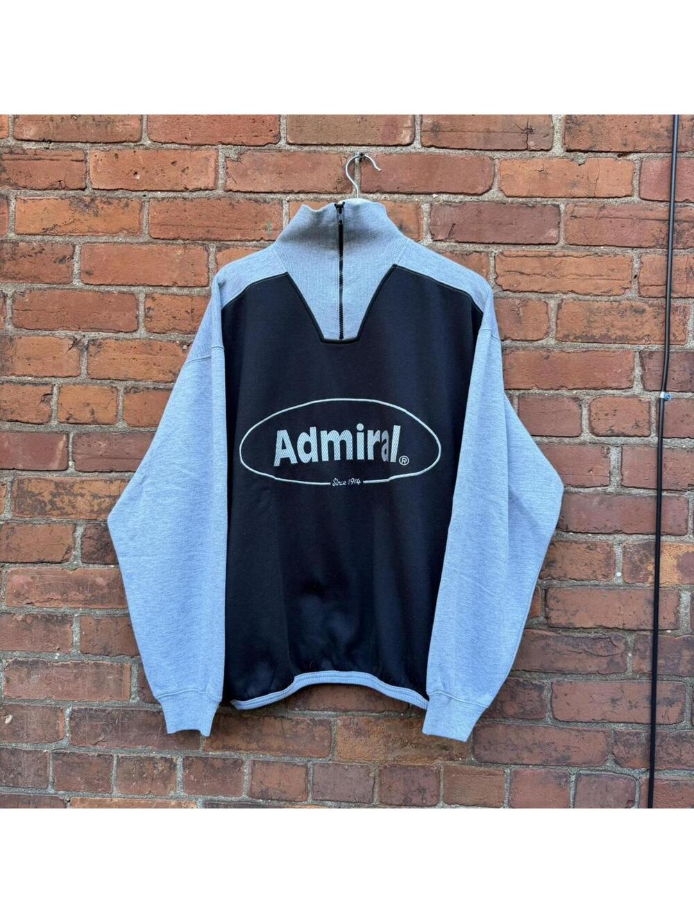 vintage admiral quarter zip crewneck sweatshirt 90s/00s L